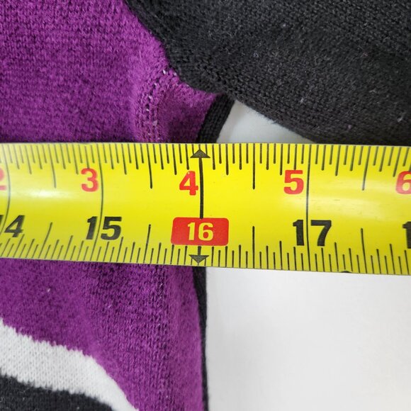 Ricki's V-Neck Sweater Colour Block Purple Black Womens Size S - Picture 11 of 12
